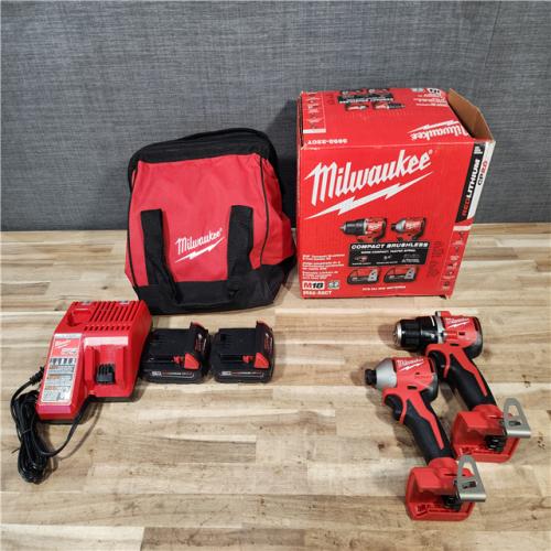 HOUSTON LOCATION - AS-IS Milwaukee 18V Lithium-Ion Brushless Cordless Compact Drill/Impact Combo Kit