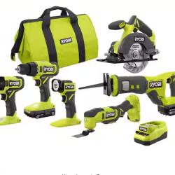 NEW! - RYOBI ONE+ 18V Cordless 6-Tool Combo Kit