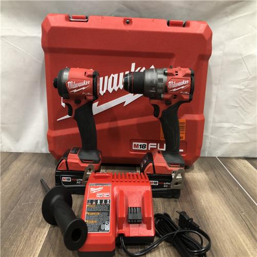 AS-IS Milwaukee FUEL 18V Lithium-Ion Brushless Cordless Hammer Drill and Impact Driver Combo Kit