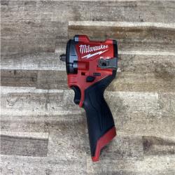 Houston Location AS-IS Milwaukee FUEL 12V Lithium-Ion Brushless Cordless Stubby 3/8 in. Impact Wrench (Tool-Only)