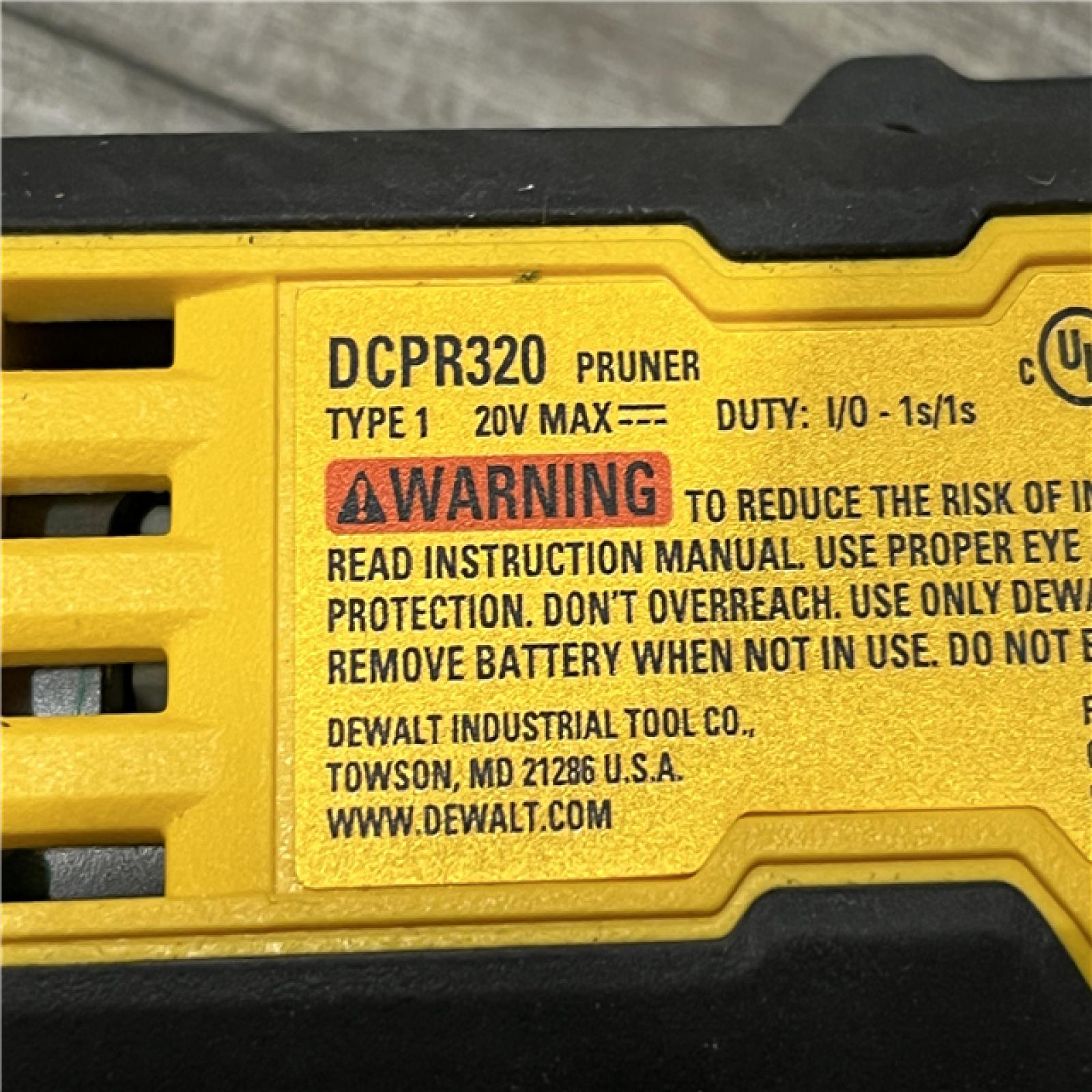 AS-IS DEWALT 20-Volt MAX 1 -1/2 in. Capacity Cordless Battery Powered Pruner (Tool Only)
