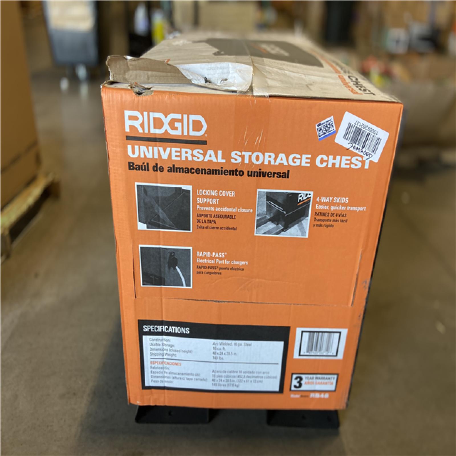 DALLAS LOCATION - RIDGID 48 in. W x 24 in. D x 28.5 in. H Universal Storage Chest