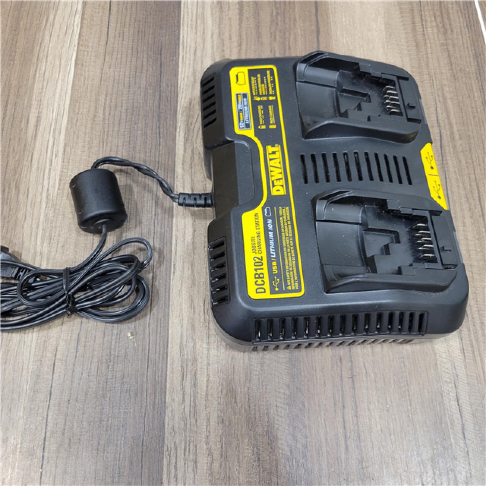 AS-IS DEWALT 12-Volt to 20-Volt MAX Lithium-Ion Dual Port Jobsite Fast Charging Station