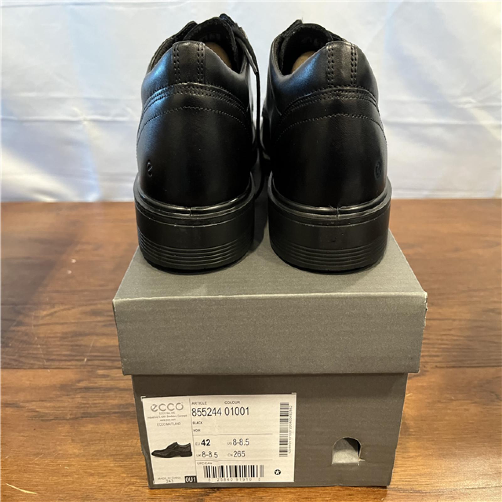 ECCO Maitland Derby Leather Shoes - Black - SZ 8.5