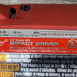 AS-IS Milwaukee FUEL 18V Lithium-Ion Brushless Cordless 1/4 in. Hex Impact Driver Kit
