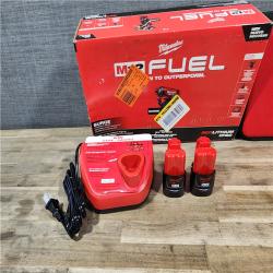 HOUSTON LOCATION - AS-IS (APPEARS LIKE NEW) Milwaukee M12 FUEL SURGE 12V Lithium-Ion Brushless Cordless 1/4 in. Hex Impact Driver Compact Kit W/Two 2.0Ah Batteries  Bag