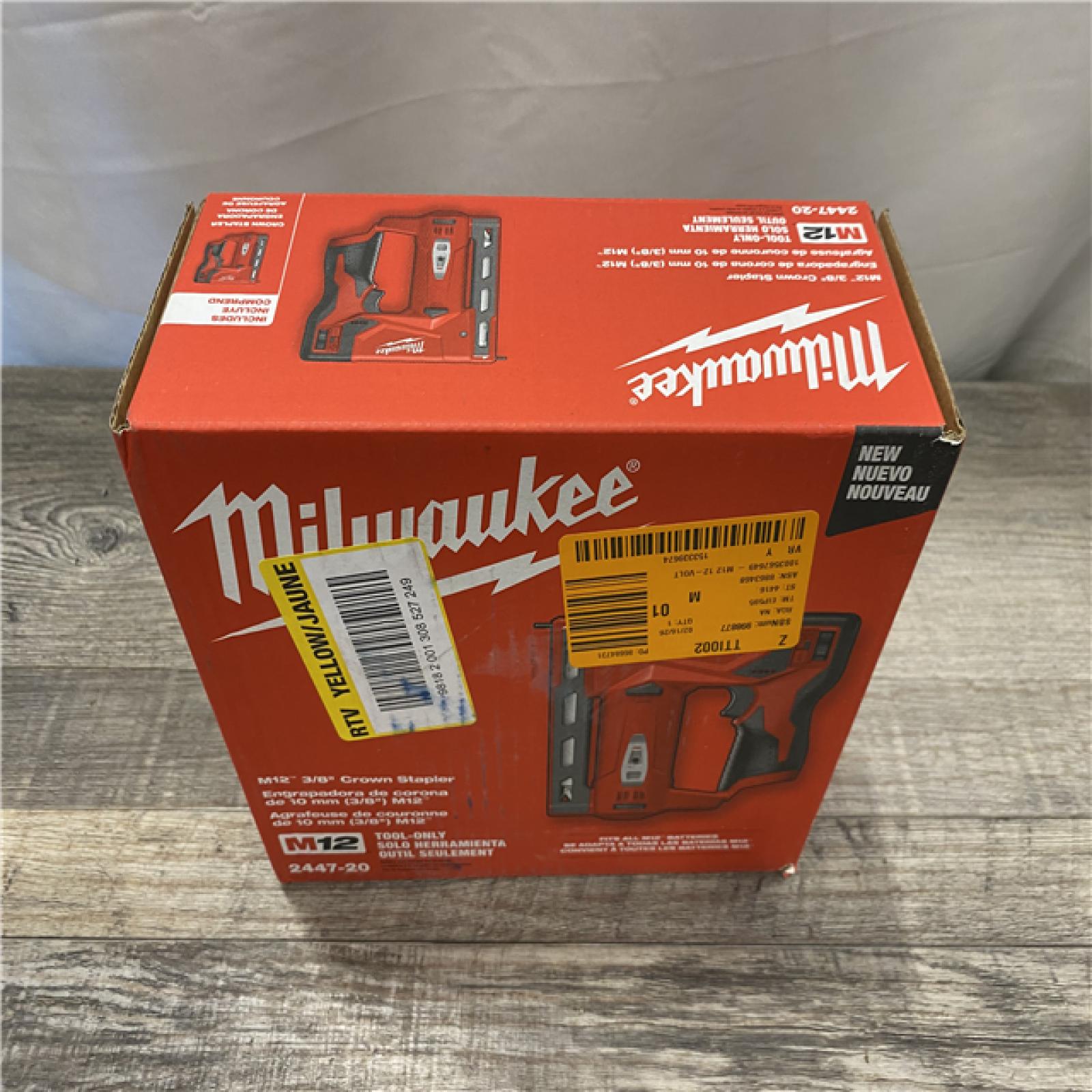 NEW - Milwaukee 12-Volt Lithium-Ion Cordless 3/8 in. Crown Stapler (Tool-Only)