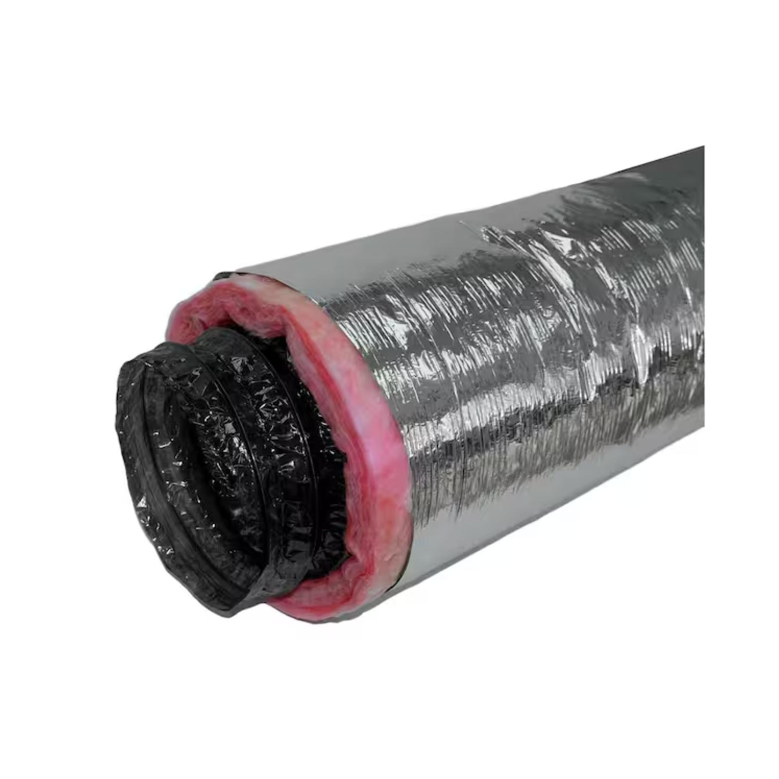 DALLAS LOCATION - Everbilt 8 in. x 25 ft. Insulated Flexible Duct R6 Silver Jacket