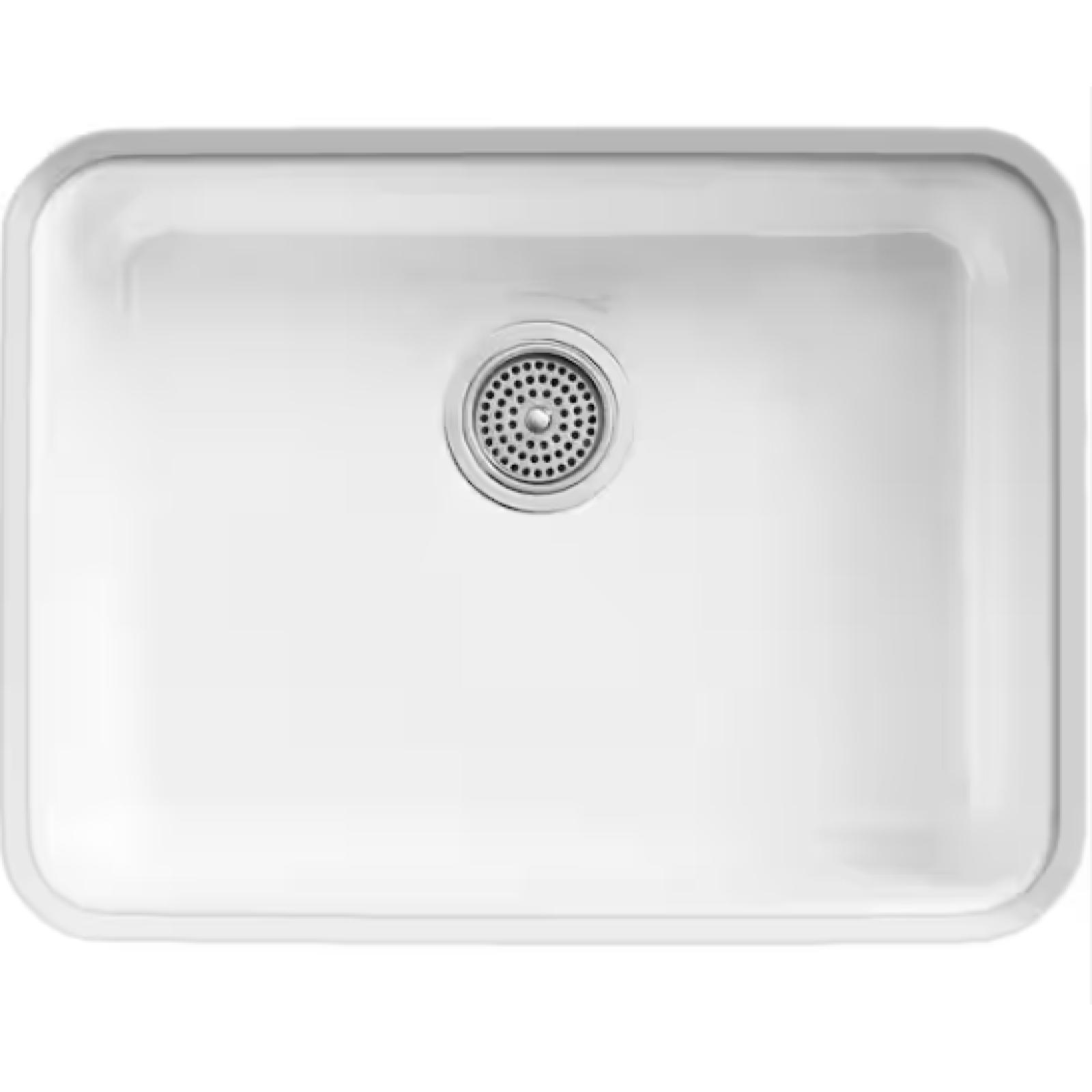 DALLAS LOCATION - KOHLER Iron Tones Dual Mount Cast Iron 24 in. Single Bowl Kitchen Sink in White PALLET - (6 UNITS)
