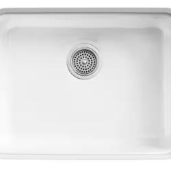 DALLAS LOCATION - KOHLER Iron Tones Dual Mount Cast Iron 24 in. Single Bowl Kitchen Sink in White PALLET - (6 UNITS)