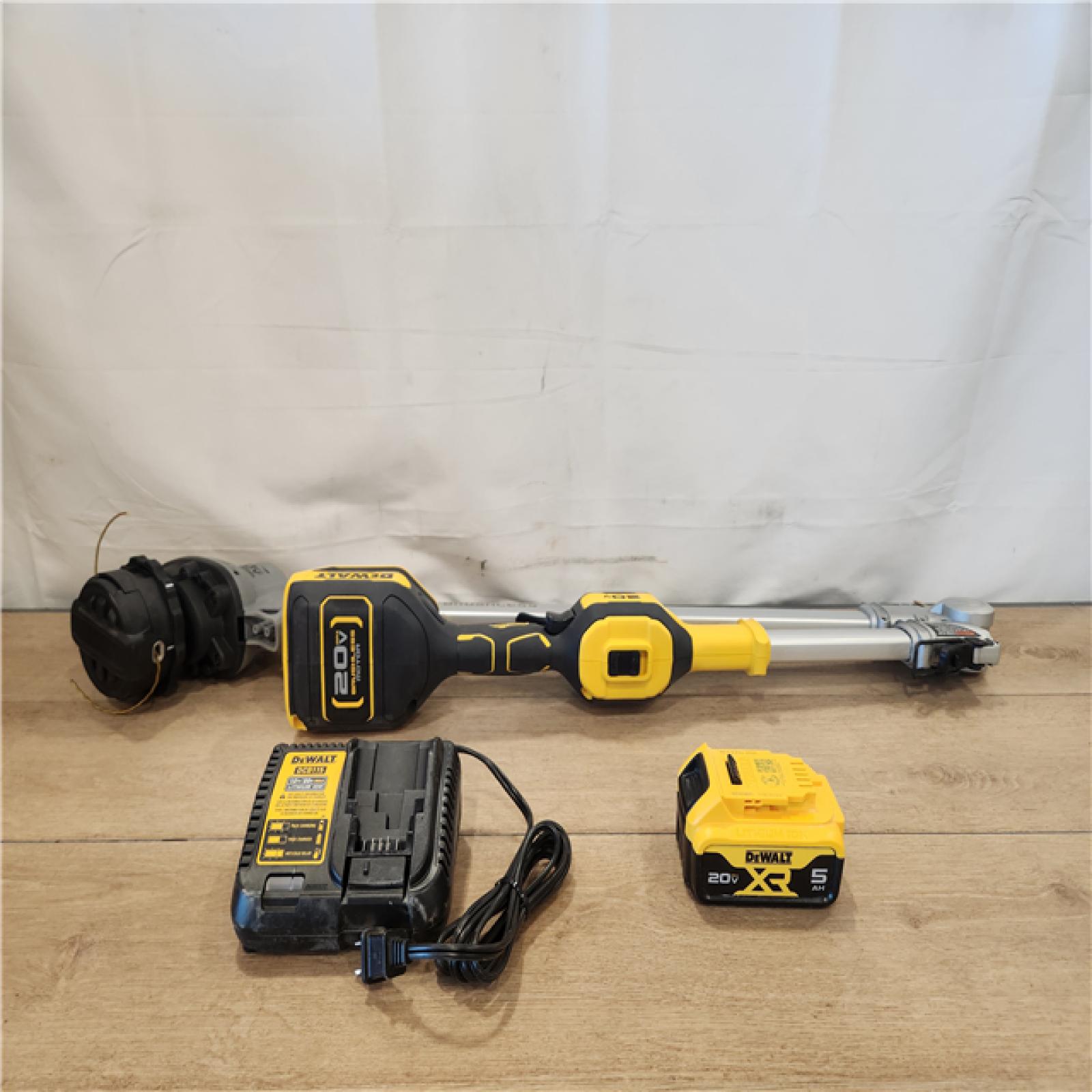 AS-IS- DeWalt 20V MAX 14 in. Brushless Cordless Battery Powered Foldable String Trimmer Kit with (1) 5 Ah Battery & Charger