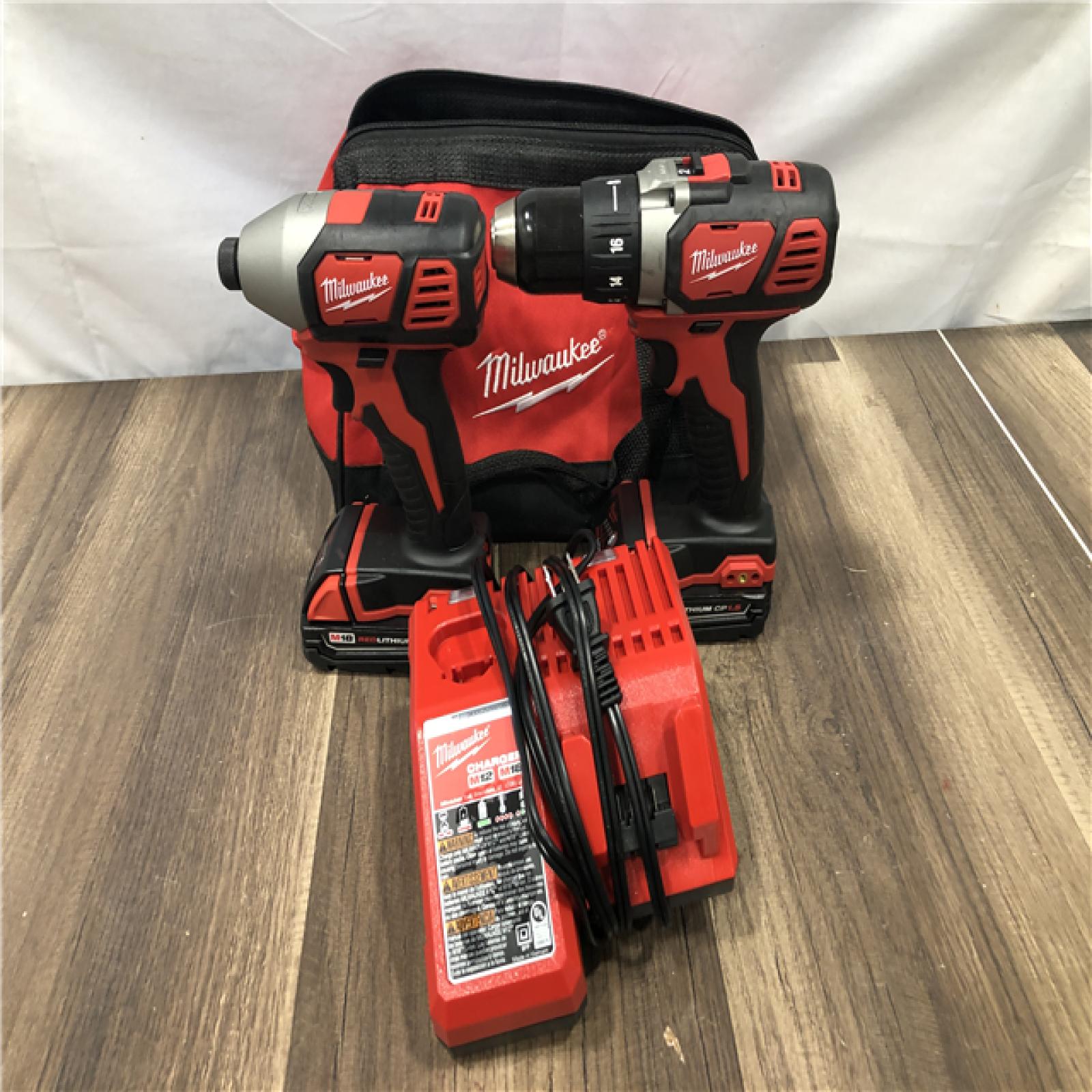 AS-IS Milwaukee 18V Lithium-Ion Cordless Drill Driver/Impact Driver Combo Kit
