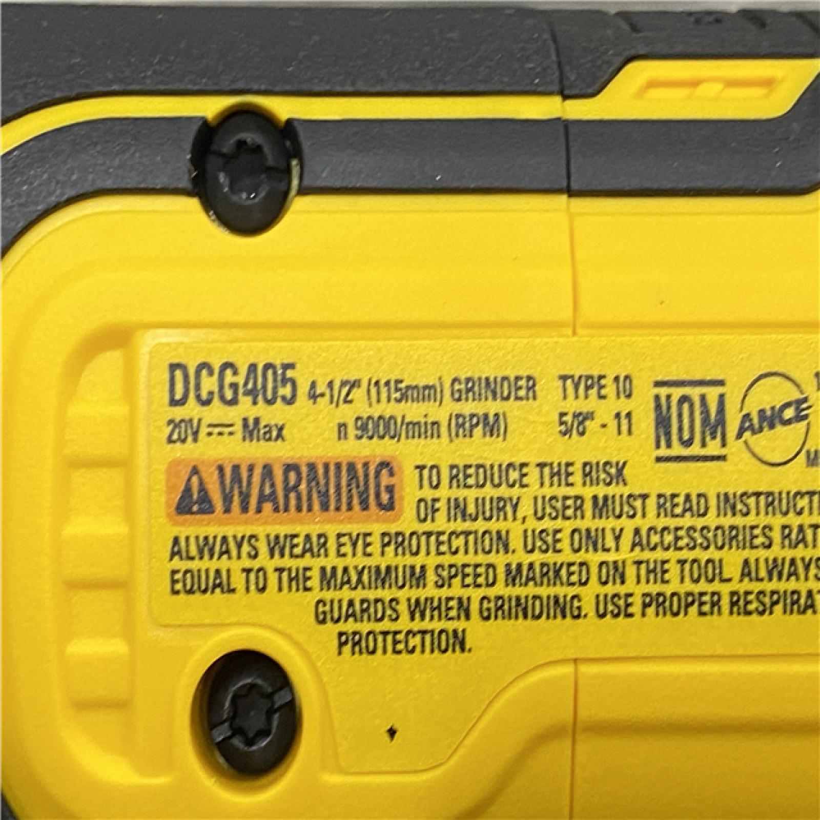 AS-IS DEWALT 20V MAX XR Cordless Brushless 4.5 in. Slide Switch Small Angle Grinder with Kickback Brake (Tool Only)