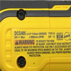 AS-IS DEWALT 20V MAX XR Cordless Brushless 4.5 in. Slide Switch Small Angle Grinder with Kickback Brake (Tool Only)