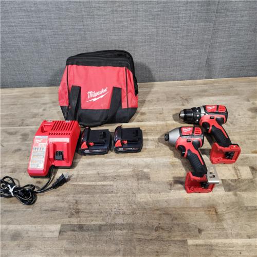 HOUSTON LOCATION - AS-IS Milwaukee 18V Cordless Brushed 2-Tool Drill/Driver and Impact Driver Kit
