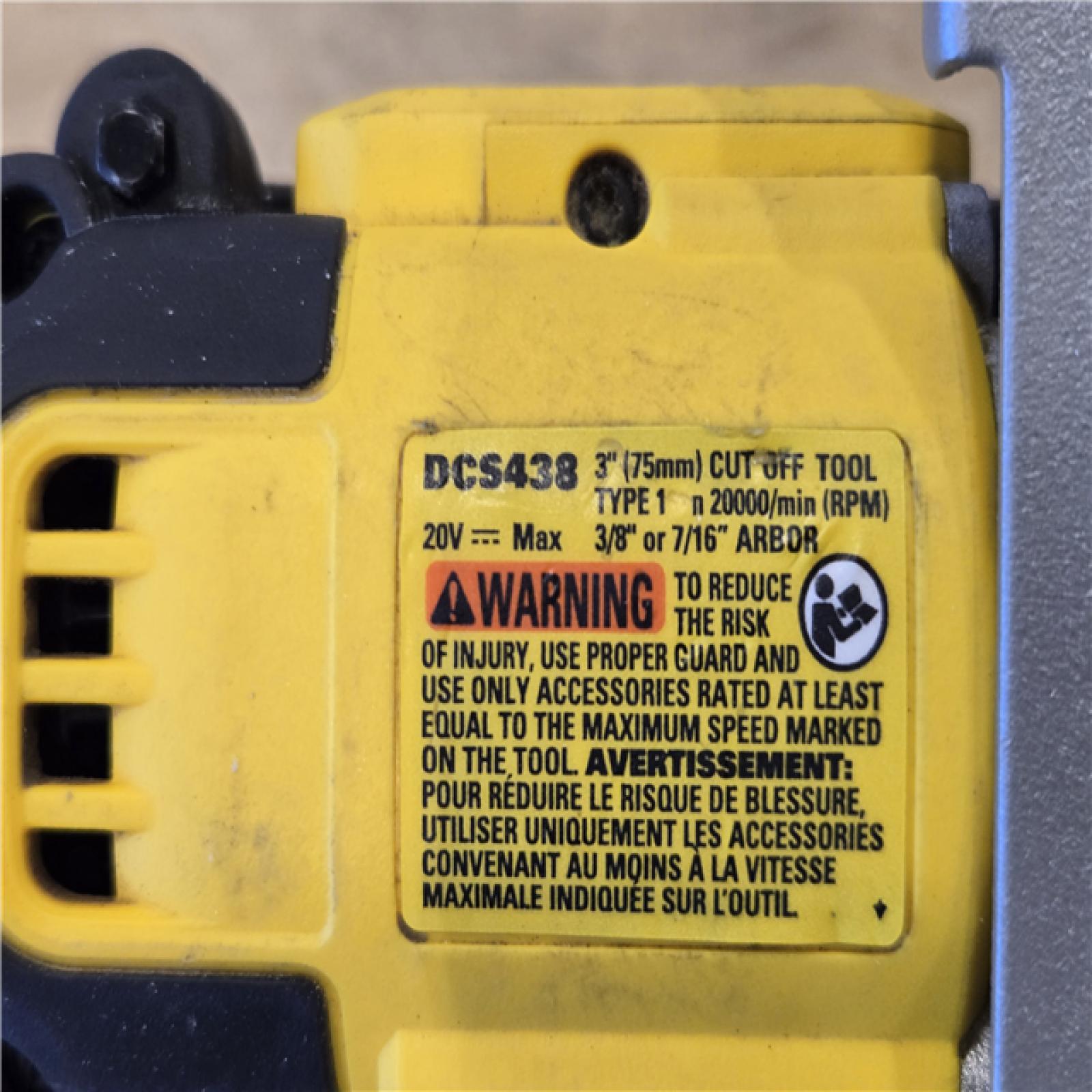 AS-IS DEWALT 20V XR Cordless 3 in. Cut-Off Tool (Tool Only)
