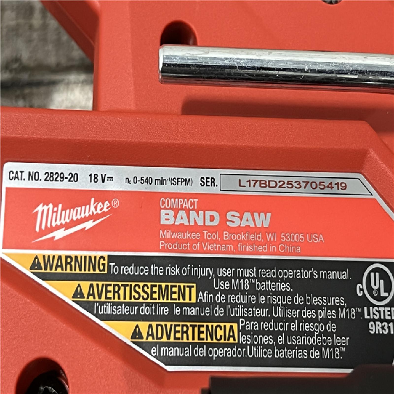 AS-IS Milwaukee FUEL 18V Lithium-Ion Brushless Cordless Compact Bandsaw (Tool-Only)