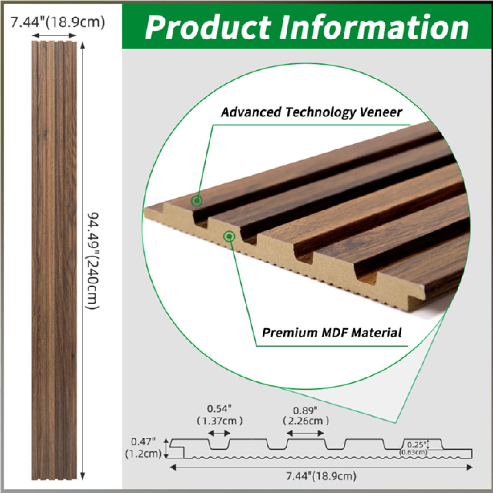 DALLAS LOCATION- AS-IS Art3d 6-Piece Wood Slatted and Textured Paneling for Ceiling and Wall in Walnut Color PALLET (43 UNITS)