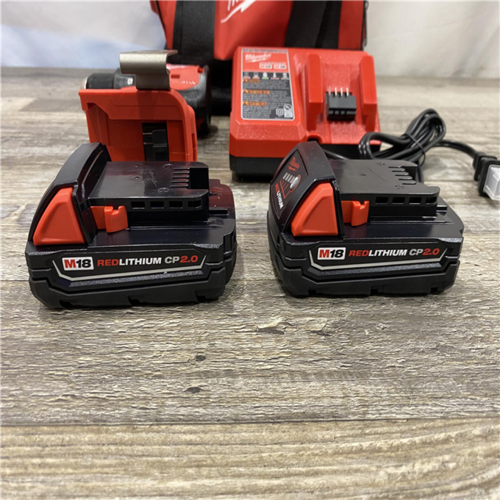 AS-IS Milwaukee 18V Lithium-Ion Brushless Cordless 1/2 in. Compact Drill/Driver Kit