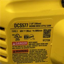 AS-IS DEWALT FLEXVOLT 60V MAX Cordless Brushless 7-1/4 in. Wormdrive Style Circular Saw (Tool Only)