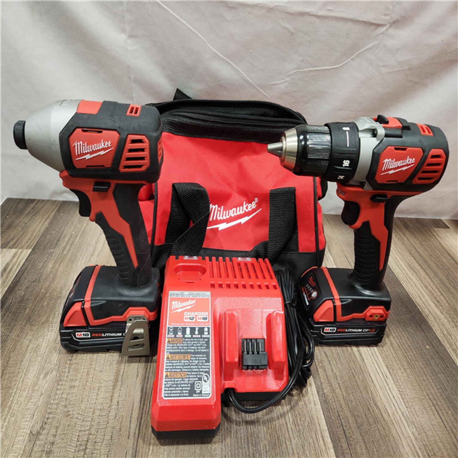 AS-IS- Milwaukee 18V Cordless Brushed 2-Tool Drill/Driver and Impact Driver Kit