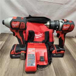 AS-IS- Milwaukee 18V Cordless Brushed 2-Tool Drill/Driver and Impact Driver Kit