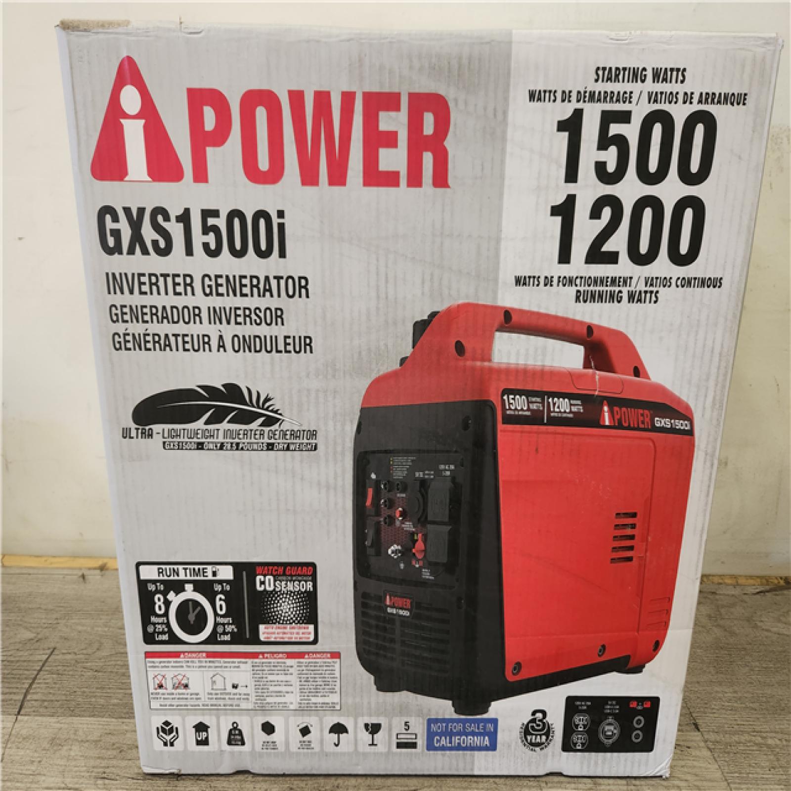 Phoenix NEW A-iPower 1500-Watt Recoil Start Gasoline Powered Ultra-Light Inverter Generator with 60cc OHV Engine and CO Sensor Shutdown