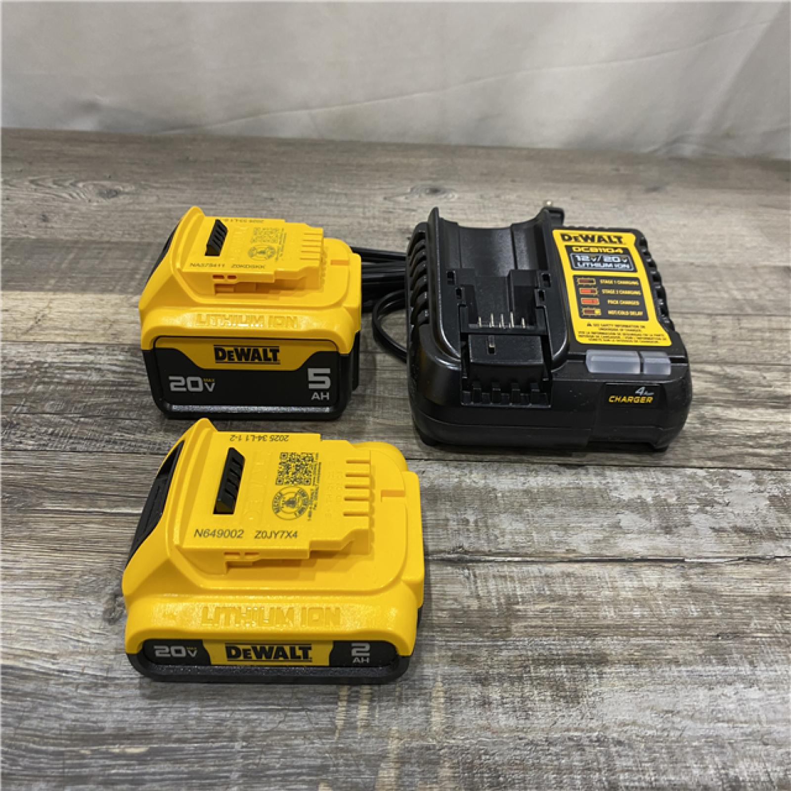 AS-IS DEWALT 20V MAX Lithium-Ion Battery Kit with 5.0Ah and 2.0Ah Battery and Charger