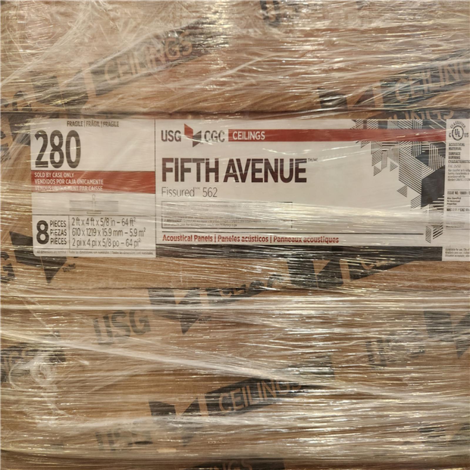 Phoenix USG Ceilings 2 ft. x 4 ft. Fifth Avenue White Square Edge Lay-In Ceiling Tile  Case of 10 (80 sq. ft.)