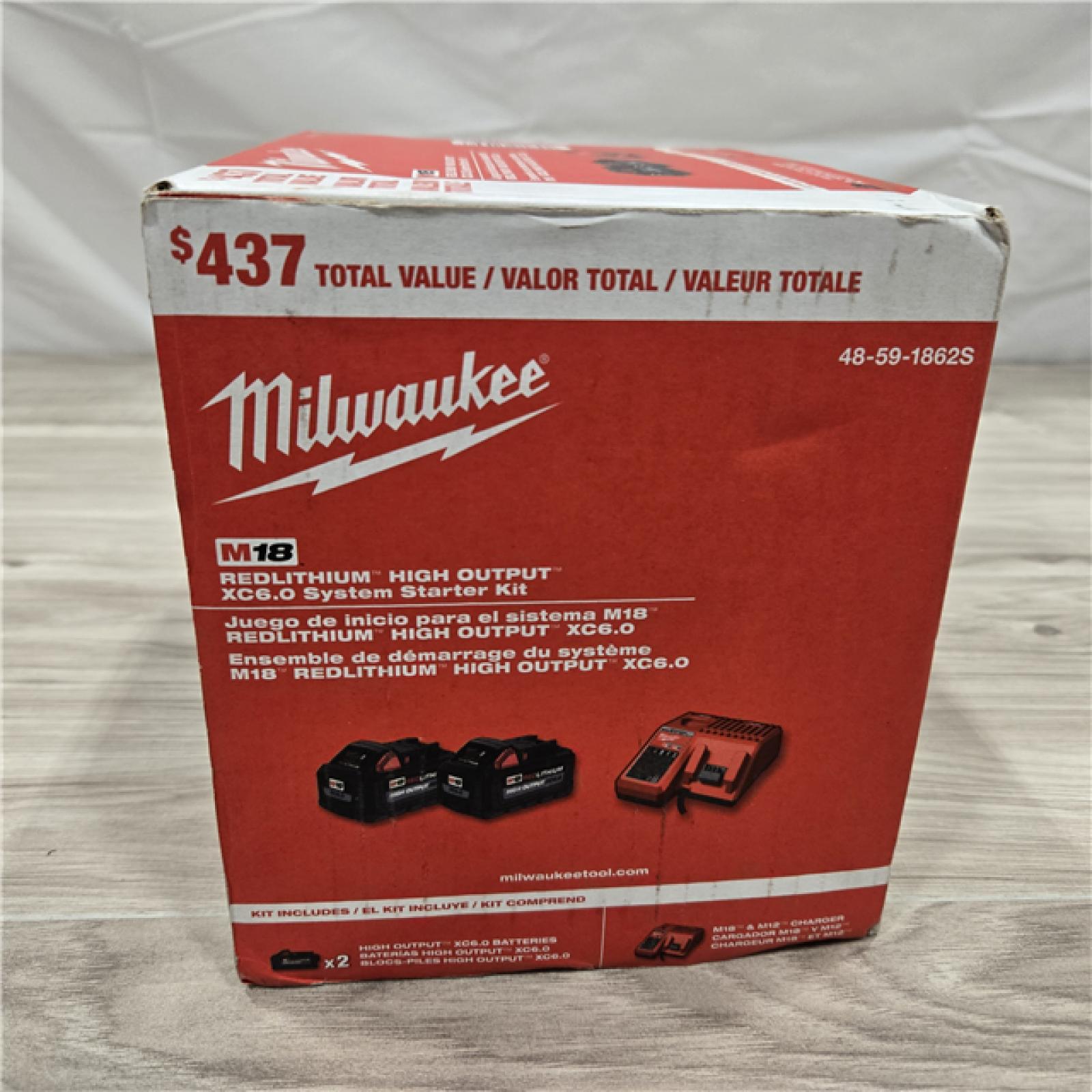NEW- Milwaukee 18-Volt Lithium-Ion High Output Starter Kit with Two 6.0 Ah Battery and Charger