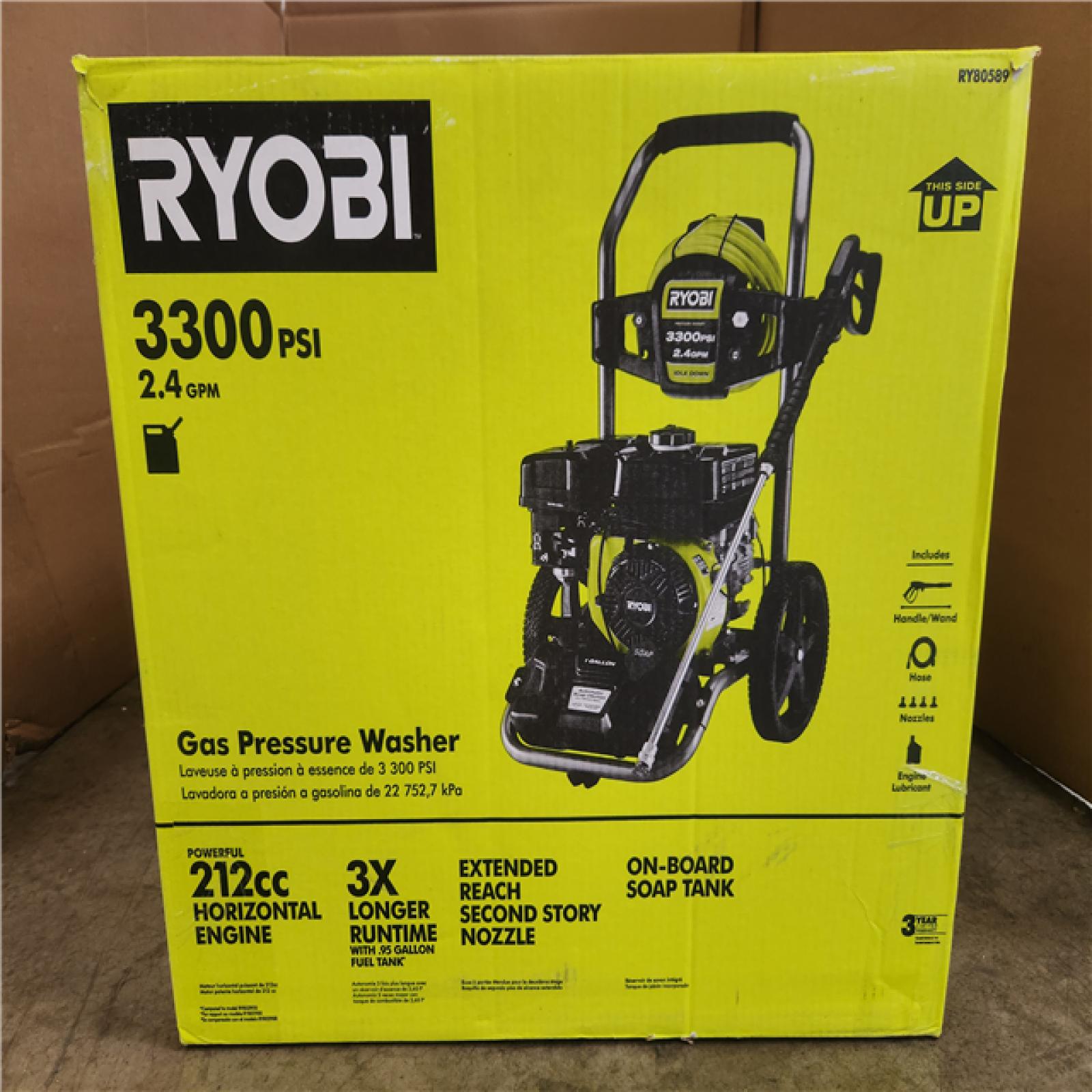 Phoenix NEW RYOBI 3300 PSI 2.4 GPM Cold Water Gas Pressure Washer with 212cc Engine