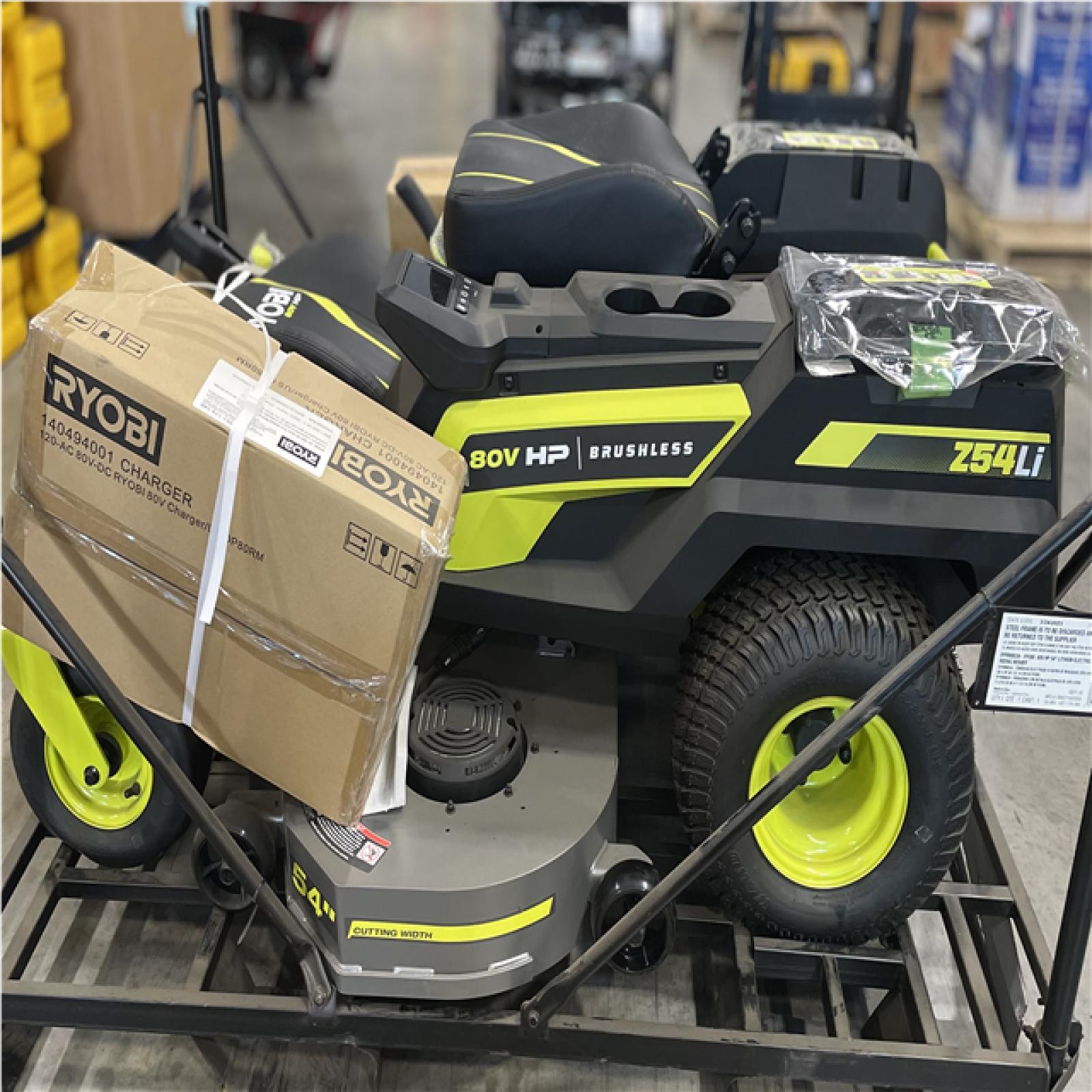 DALLAS LOCATION- AS-IS RYOBI 80V HP 54 ELECTRIC ZERO TURN RIDING MOWER