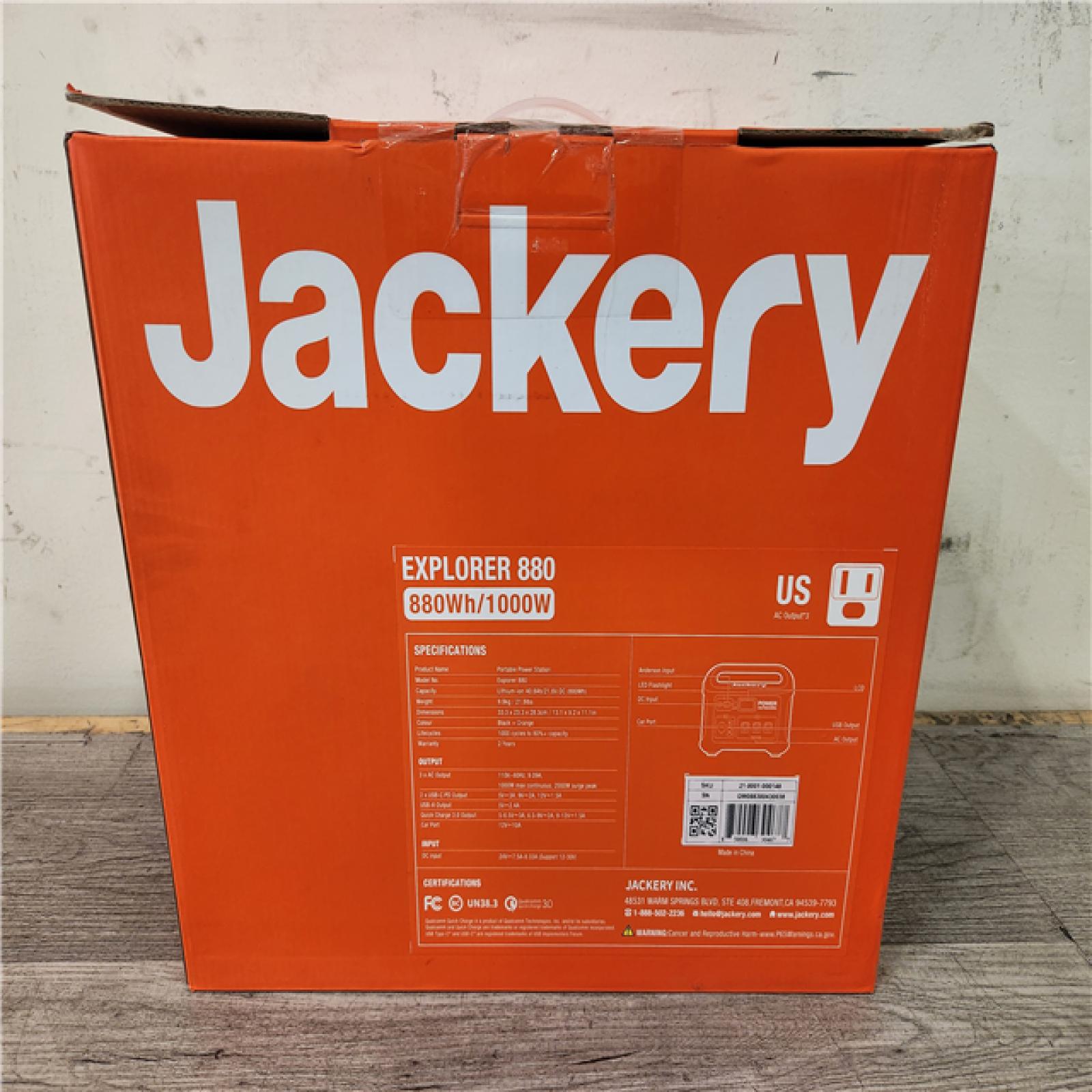 Phoenix Location NEW Jackery Explorer 880, 880Wh/1000W Model No: Explorer 880 (Sealed)