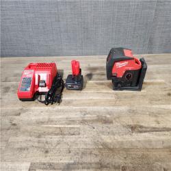 HOUSTON LOCATION - AS-IS Milwaukee Green 125 Ft. Cross Line and Plumb Points Laser Level Kit