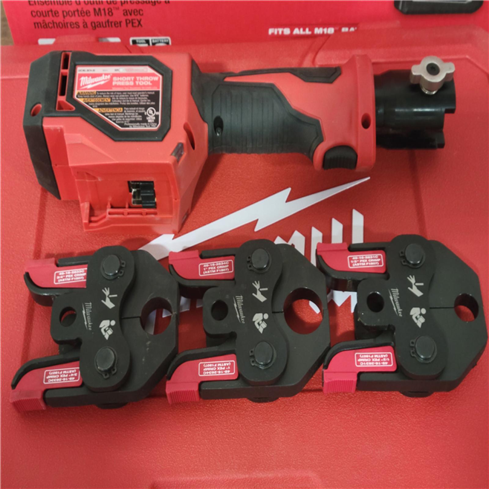 California AS-IS Milwaukee M18 Short Throw Press Tool Kit  Includes (2) Batteries  Charger & Hard Case