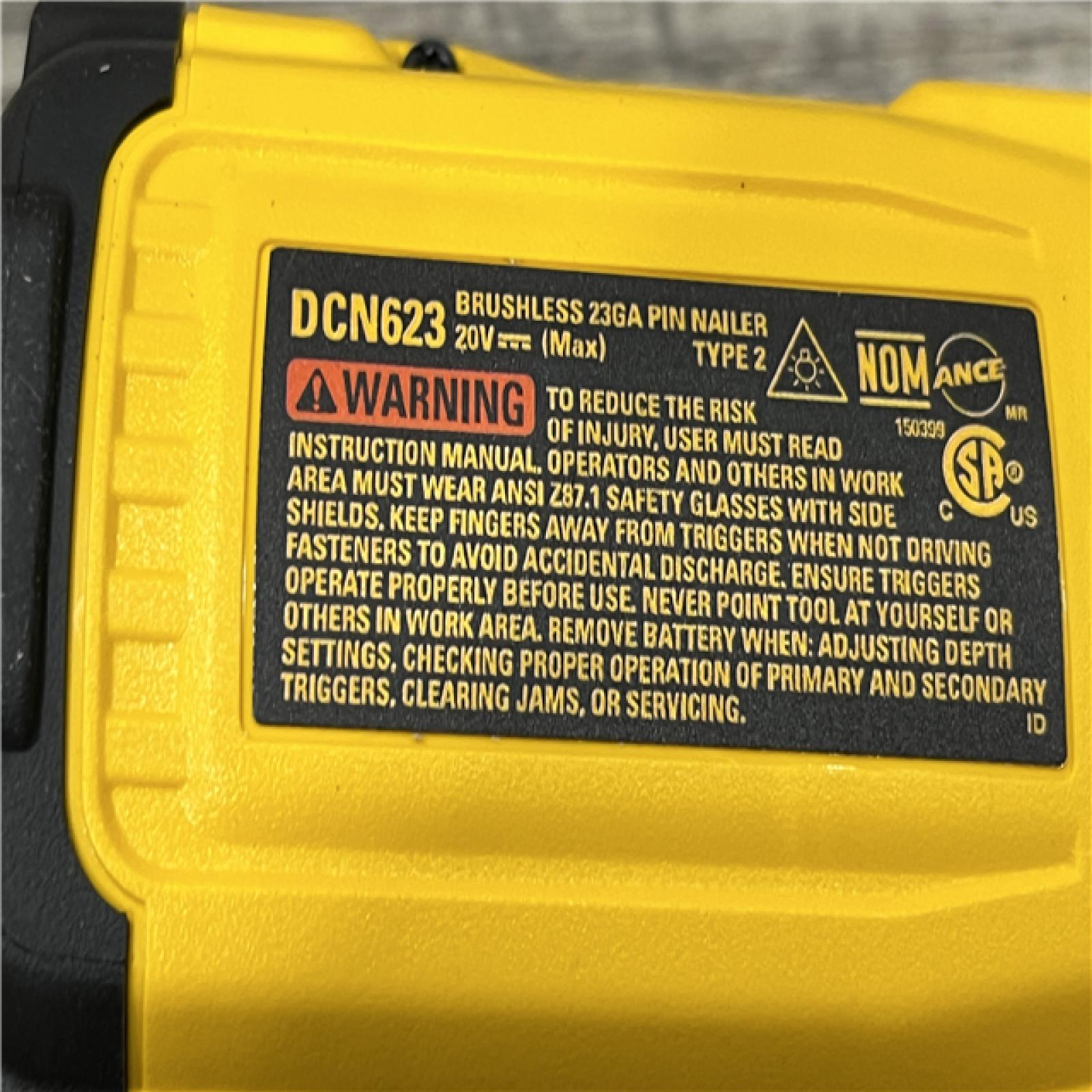 AS-IS DEWALT ATOMIC 20V MAX Lithium Ion Cordless 23 Gauge Pin Nailer (Tool Only)