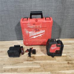 HOUSTON LOCATION - AS-IS Milwaukee Green 100 ft. Cross Line and Plumb Points Rechargeable Laser Level with REDLITHIUM Lithium-Ion