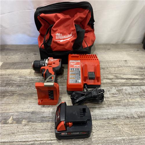 AS-IS Milwaukee 18V Lithium-Ion Brushless Cordless 1/2 in. Compact Drill/Driver Kit