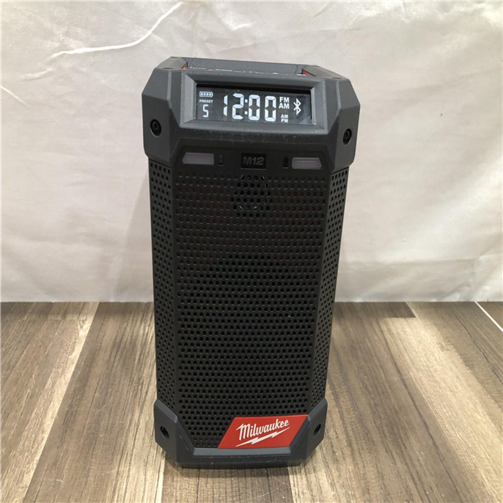 AS-IS Milwaukee 12-Volt Lithium-Ion Cordless Bluetooth/AM/FM Jobsite Radio with Charger