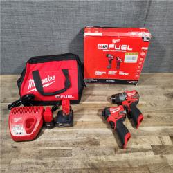 HOUSTON LOCATION - AS-IS Milwaukee FUEL 12-Volt Lithium-Ion Brushless Cordless Hammer Drill and Impact Driver Combo Kit