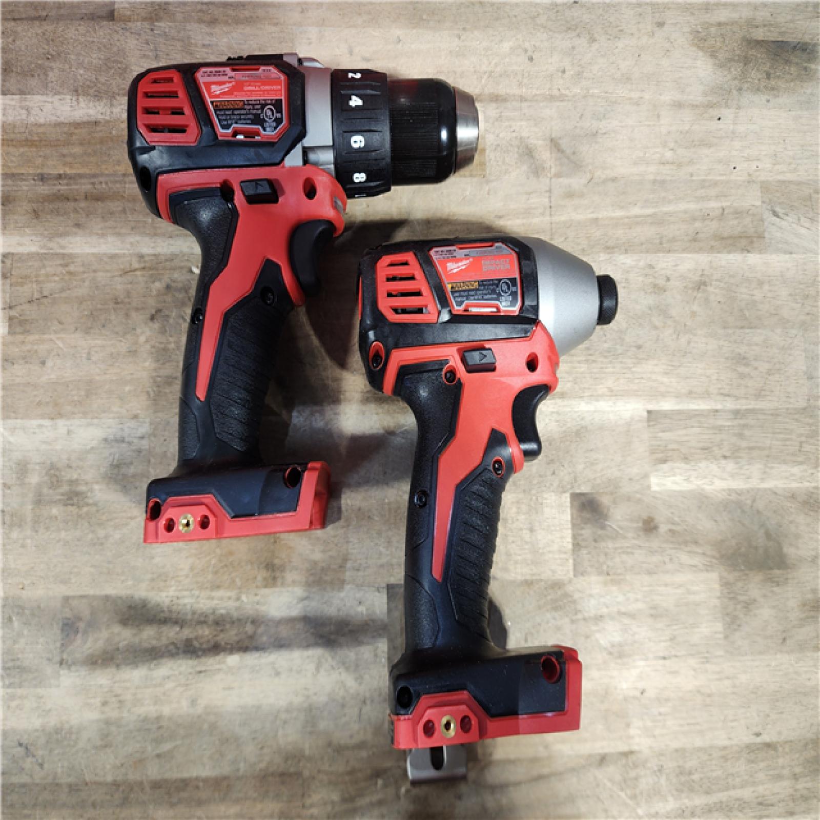 HOUSTON LOCATION - AS-IS Milwaukee 18V Cordless Brushed 2-Tool Drill/Driver and Impact Driver Kit