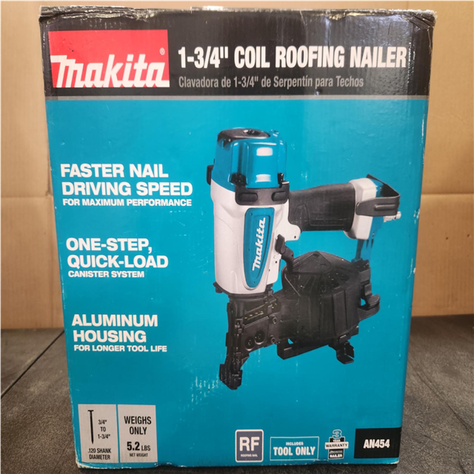 Phoenix LIKE NEW Makita Pneumatic 1-3/4 in. 15 Degree Coil Corded Roofing Nailer