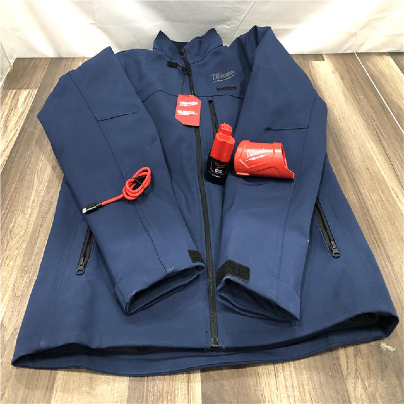AS-IS Milwaukee Men's Medium 12V Lithium-Ion Cordless TOUGHSHELL Blue Heated Jacket with