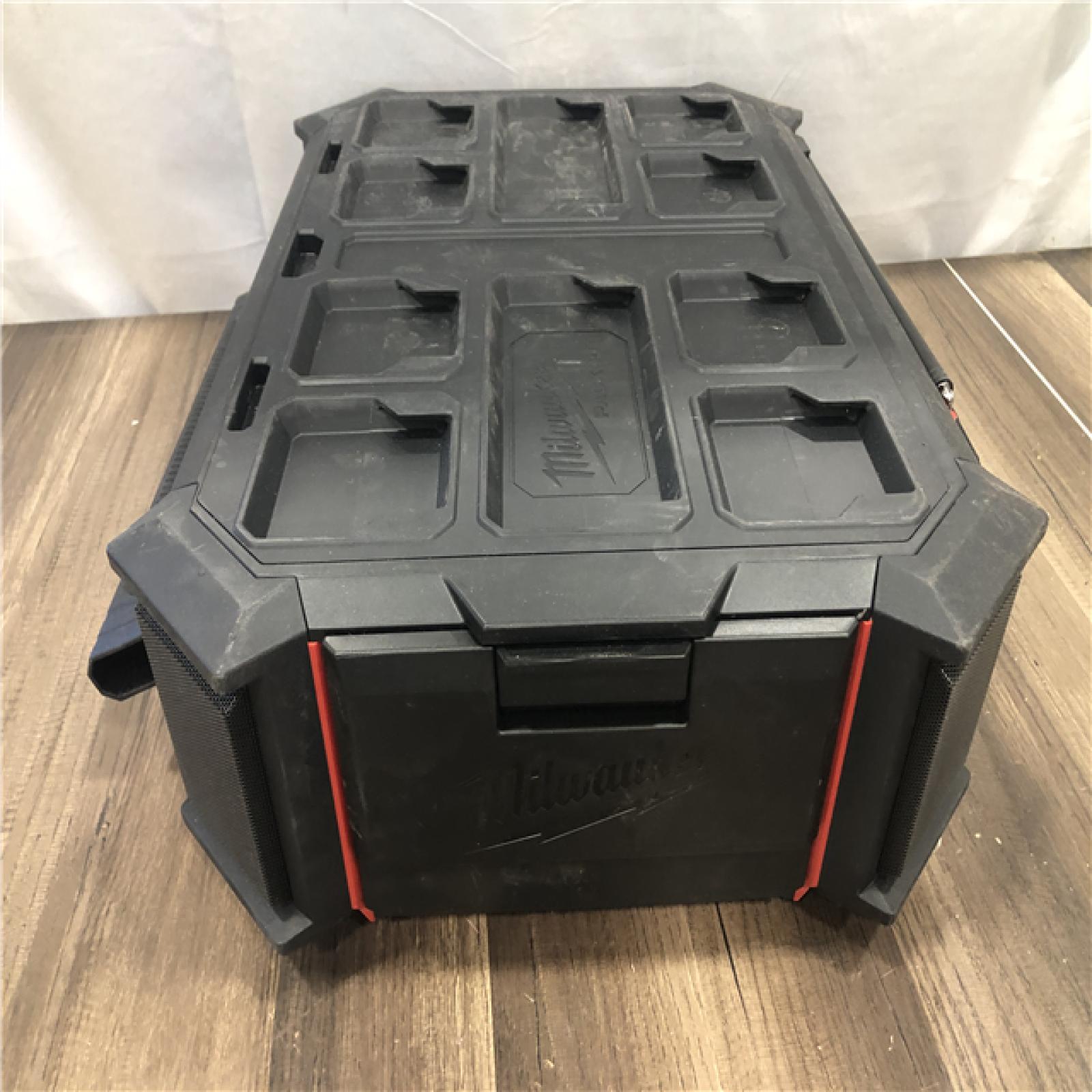 AS-IS Milwaukee Lithium-Ion Cordless PACKOUT Radio/Speaker with Built-In Charger