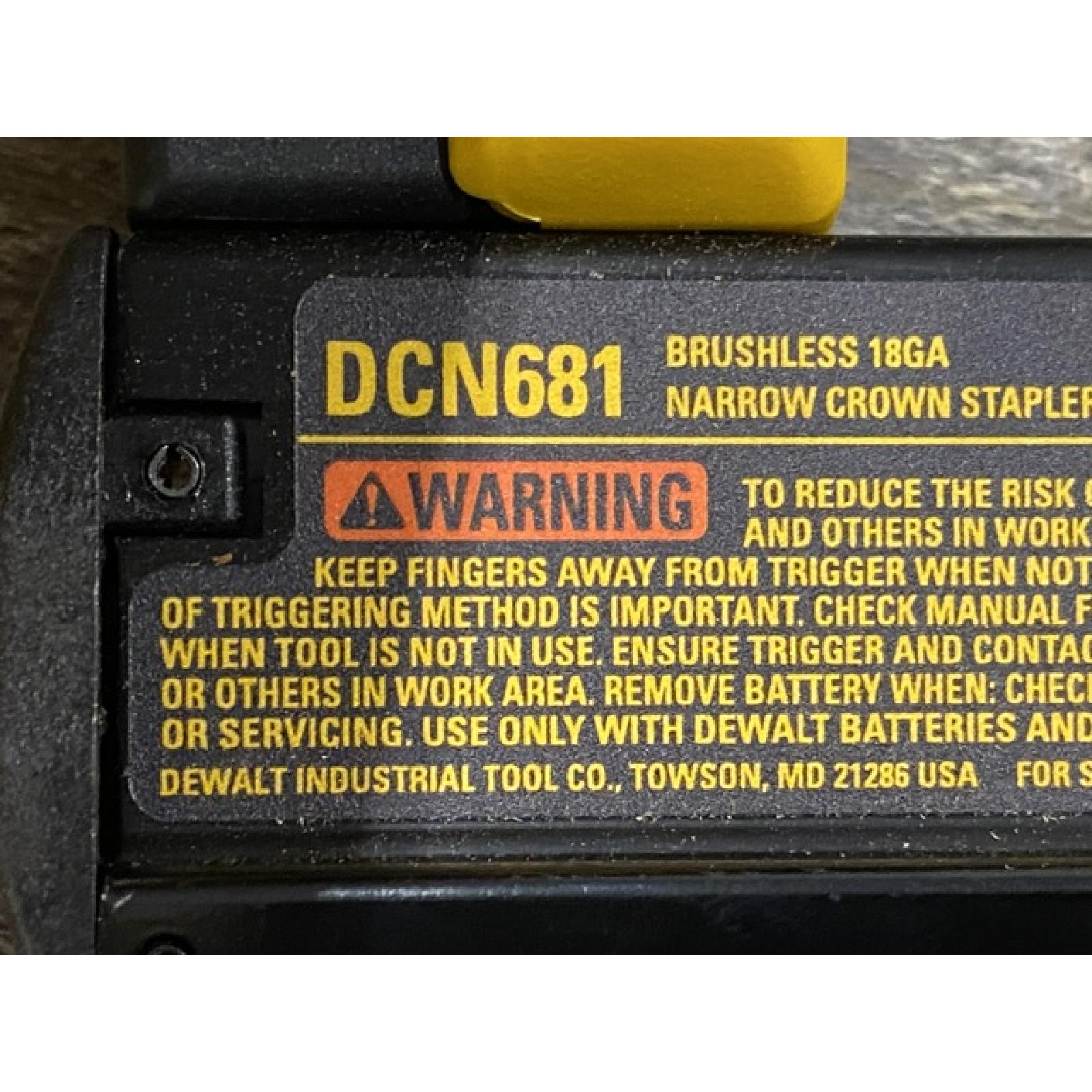 AS-IS DEWALT 20V MAX XR Lithium-Ion Cordless 18-Gauge Narrow Crown Stapler Kit