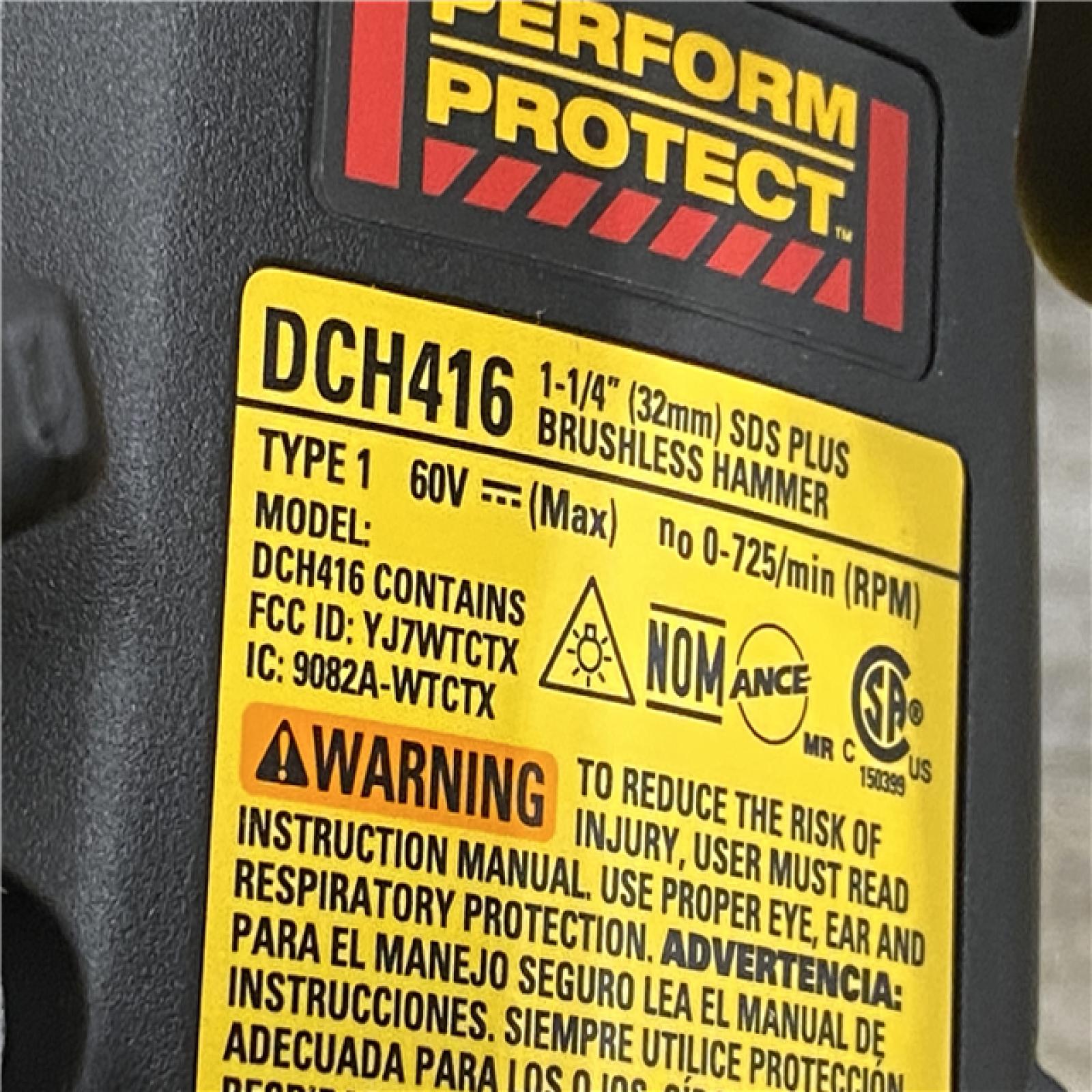 AS-IS DEWALT FLEXVOLT 60V MAX Cordless 1-1/4 in. SDS Plus Rotary Hammer (Tool Only)