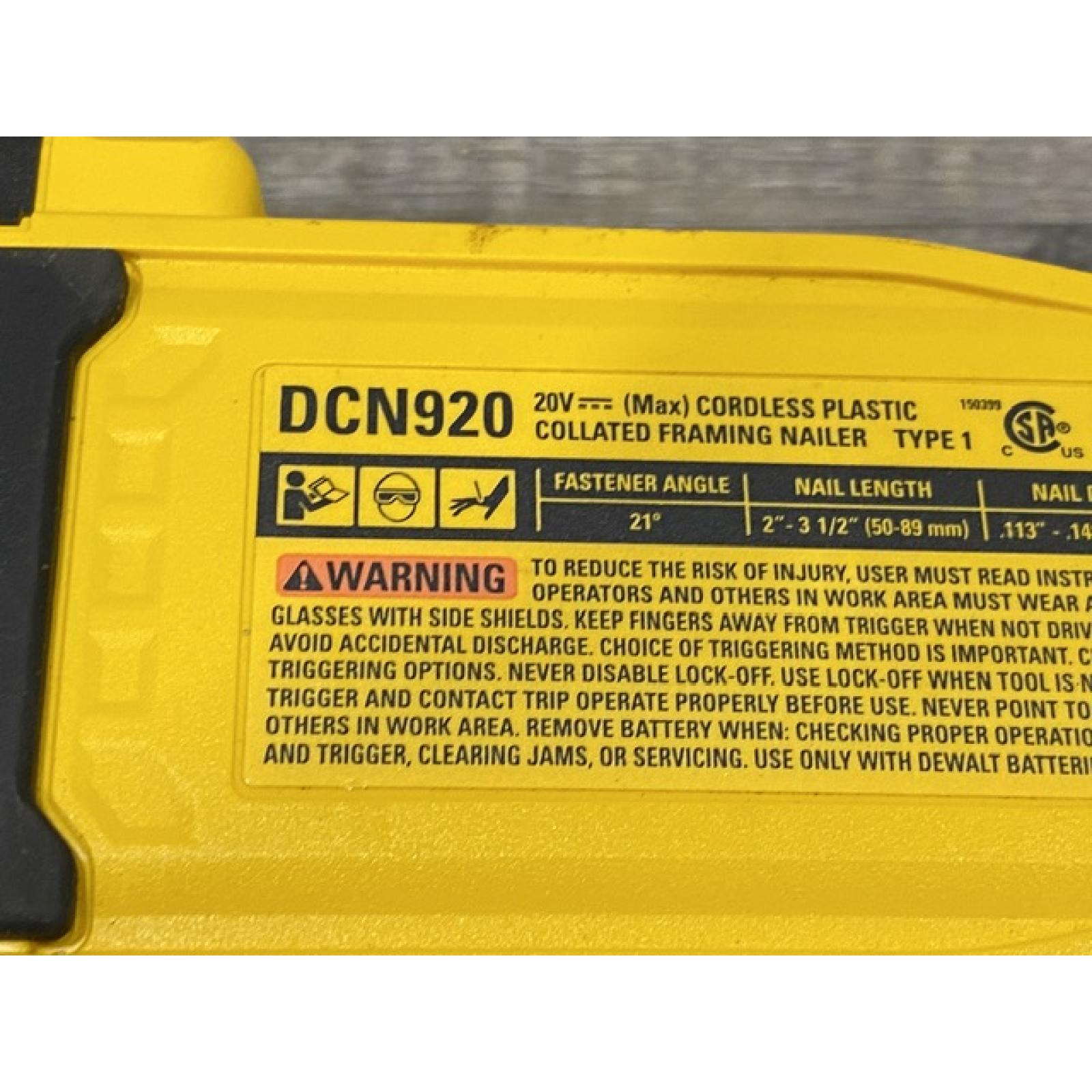 AS-IS DEWALT 20-Volt 21° Cordless Framing Nailer (Tool-Only)