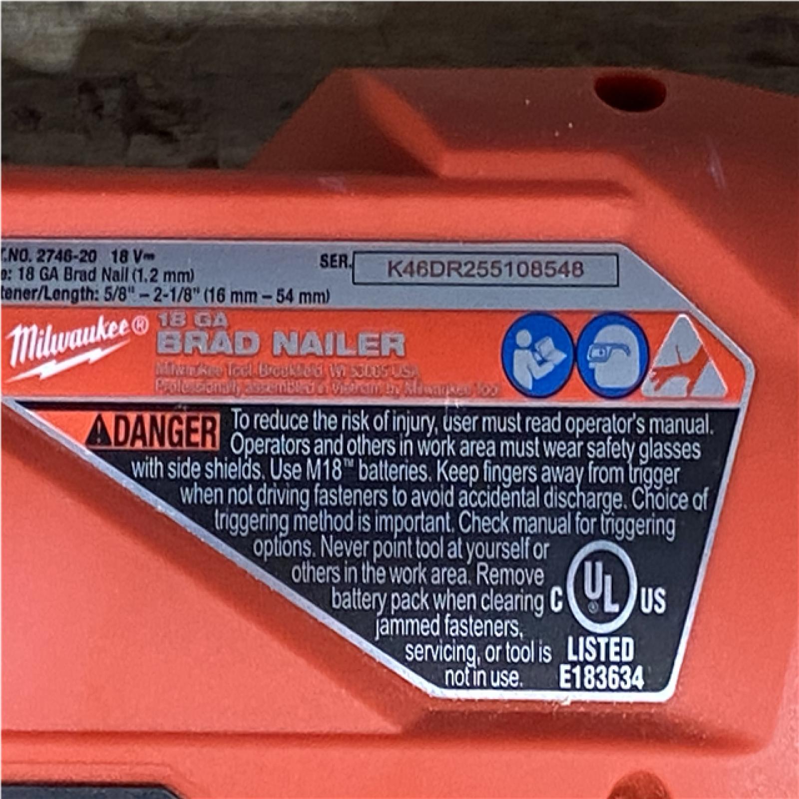 Houston Location AS-IS Milwaukee FUEL 18-Volt Lithium-Ion Brushless Cordless Gen II 18-Gauge Brad Nailer (Tool-Only)