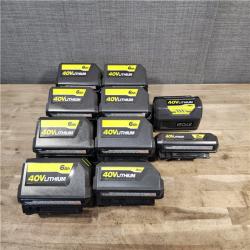 HOUSTON LOCATION - AS-IS RYOBI BATTERY PACK QTY - 10