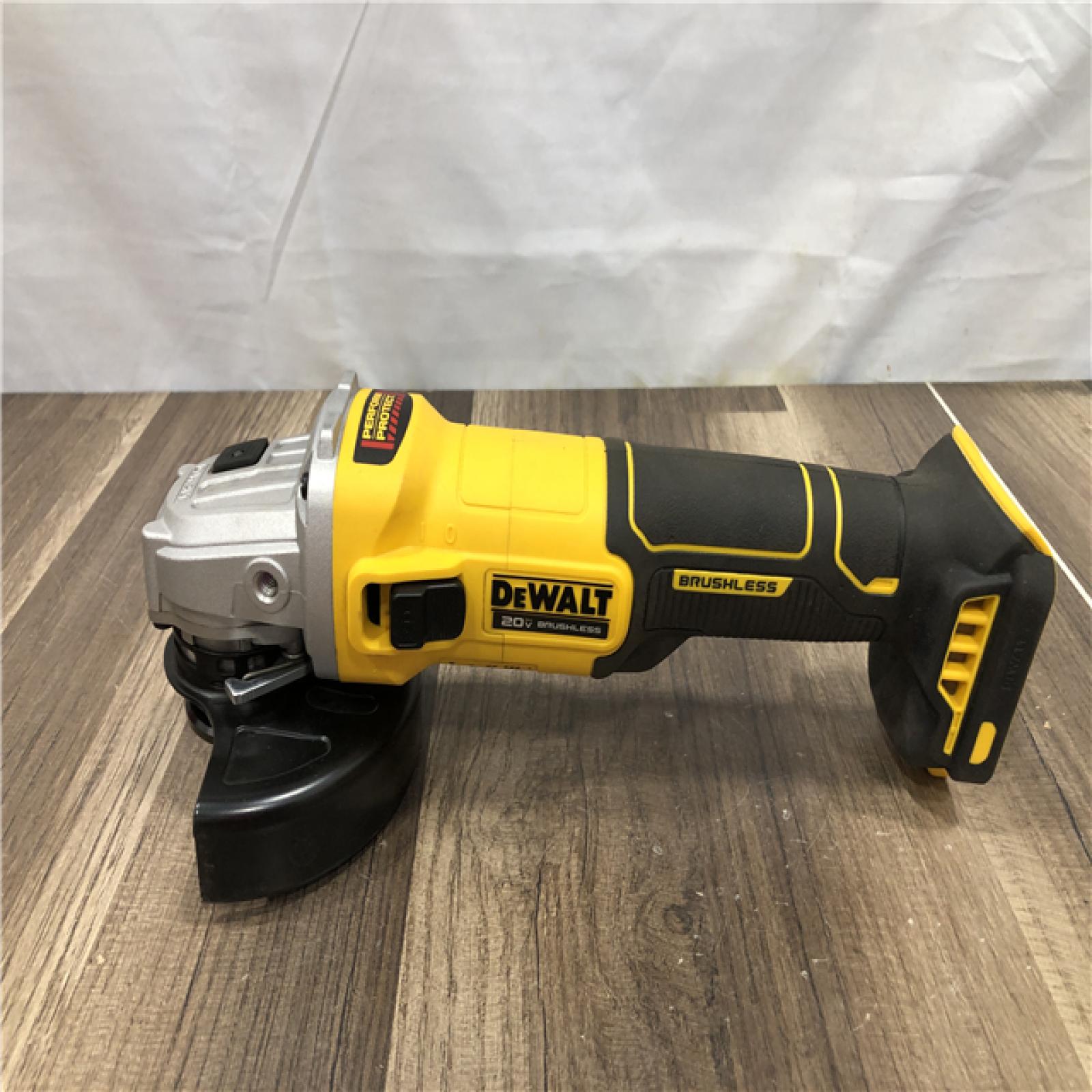AS-IS DEWALT 20-Volt MAX Cordless Brushless 4-1/2 in. Angle Grinder with Slide Switch (Tool Only)